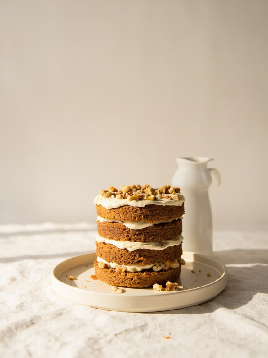Carrot cake con frosting de queso crema y nueces